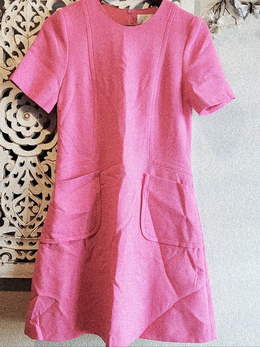 JANE ATELIER BUBBLE GUM PINK MINI DRESS 100% WOOL FROM LONDON NWT US 4